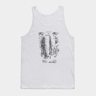 Vintage Jazz Saxophone 1915 Patent Image Tank Top